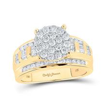 Load image into Gallery viewer, Radiant Love 10kt Yellow Gold Diamond Cluster Bridal Wedding Engagement Ring product  Top View from Splendid Jewellery