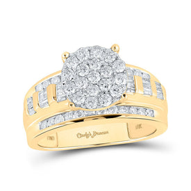 Radiant Love 10kt Yellow Gold Diamond Cluster Bridal Wedding Engagement Ring product  Top View from Splendid Jewellery