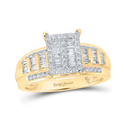 Radiant Love 10kt Yellow Gold Diamond Cluster Bridal Wedding Ring product  Top View from Splendid Jewellery