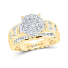 Load image into Gallery viewer, Radiant Love | 10kt Yellow Gold Diamond Cluster Bridal Wedding Ring product  Top View from Splendid Jewellery