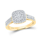 Radiant Love: 10kt Yellow Gold Diamond Cluster Bridal Wedding Ring product  Top View from Splendid Jewellery