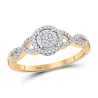 Radiant Love | 10kt Yellow Gold Diamond Cluster Bridal Wedding Ring product  Top View from Splendid Jewellery