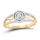 10kt Golden Radiance Diamond Cluster Bridal Wedding Ring product  Top View from Splendid Jewellery