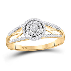 10kt Golden Radiance Diamond Cluster Bridal Wedding Ring product  Top View from Splendid Jewellery