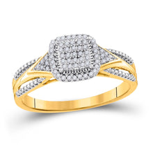 Load image into Gallery viewer, 10kt Golden Radiance Diamond Cluster Bridal Wedding Ring - Splendid Jewellery product  Top View from Splendid Jewellery