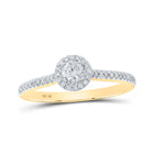 Radiant Love 10kt Yellow Gold Diamond Halo Bridal Wedding Engagement Ring product  Top View from Splendid Jewellery