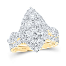 Load image into Gallery viewer, Enchanted Love | 10kt Yellow Gold Diamond Marquise Bridal Wedding Ring Set 2 Cttw product  Top View from Splendid Jewellery