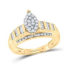 Load image into Gallery viewer, Captivating name: &quot;Eternal Brilliance 10kt Yellow Gold Diamond Oval Bridal Wedding Ring&quot; product  Top View from Splendid Jewellery