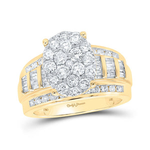 Wedding Collection | 10kt Yellow Gold Round Diamond Oval Bridal Wedding Engagement Ring 2 Cttw | Splendid Jewellery GND