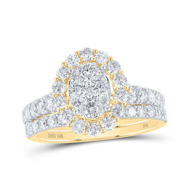 10kt Golden Brilliance Diamond Bridal Wedding Ring Set product  Top View from Splendid Jewellery