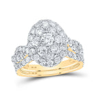 Eternal Radiance 10kt Yellow Gold Diamond Halo Bridal Wedding Ring Set product  Top View from Splendid Jewellery