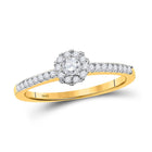 Radiant Love: 10kt Yellow Gold Round Diamond Solitaire Bridal Wedding Engagement Ring product  Top View from Splendid Jewellery