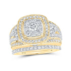 Radiant Love 10kt Yellow Gold Diamond Bridal Wedding Ring Set product  Top View from Splendid Jewellery