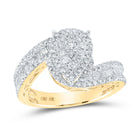 Radiant Love 10kt Yellow Gold Tear Diamond Bridal Wedding Ring product  Top View from Splendid Jewellery
