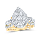 10kt Golden Tears Diamond Bridal Wedding Ring Band Set product  Top View from Splendid Jewellery