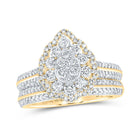 10kt Golden Tears Diamond Bridal Wedding Ring Band Set product  Top View from Splendid Jewellery