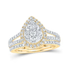 Enchanting 10kt Yellow Gold Diamond Teardrop Bridal Wedding Ring Set product  Top View from Splendid Jewellery