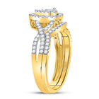 10kt Golden Tears Diamond Bridal Wedding Ring Set product Side View from Splendid Jewellery