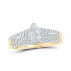 10kt Yellow Gold Teardrop Diamond Wedding Ring Set - Eternal Love Collection product  Top View from Splendid Jewellery