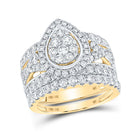 Captivating Love's Embrace Diamond Teardrop Wedding Ring Set product  Top View from Splendid Jewellery