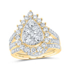 10kt Golden Tears Diamond Bridal Wedding Ring Set product  Top View from Splendid Jewellery