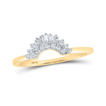 Load image into Gallery viewer, Splendid Jewellery 10kt Yellow Gold Baguette and Round Diamond Enhancer Wedding Band product  Top View from Splendid Jewellery