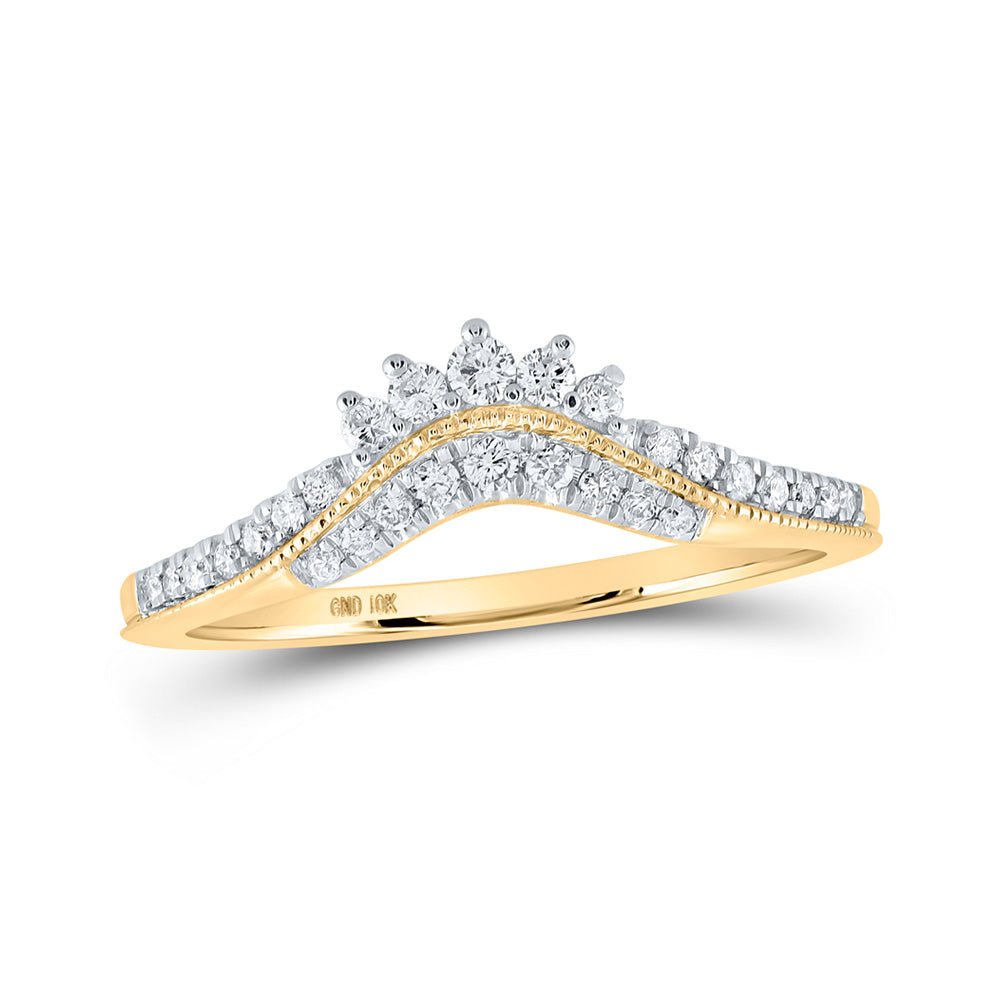 Wedding Collection | 10kt Yellow Gold Womens Round Diamond Enhancer Wedding Band 1/5 Cttw | Splendid Jewellery GND