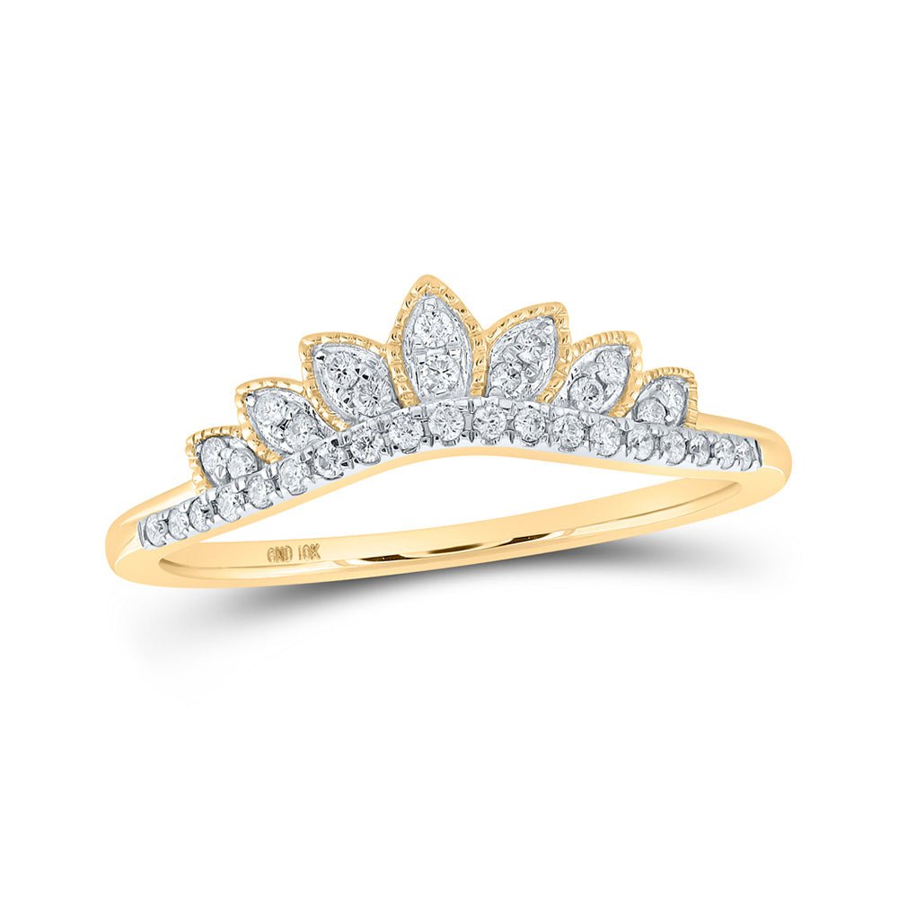 Wedding Collection | 10kt Yellow Gold Womens Round Diamond Enhancer Wedding Band 1/6 Cttw | Splendid Jewellery GND