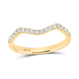 Splendid Jewellery 10kt Yellow Gold Diamond Curved Enhancer Wedding Band - Top View