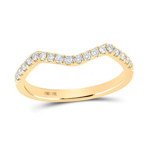 Wedding Collection | 10kt Yellow Gold Womens Round Diamond Wedding Curved Enhancer Band 1/5 Cttw | Splendid Jewellery GND