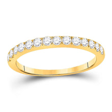 Load image into Gallery viewer, Radiant Love: 10kt Yellow Gold Womens Round Diamond Wedding Single Row Band 1/2 Cttw - Top View