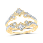 Radiant Love 10kt Yellow Gold Diamond Wrap Enhancer Wedding Band - Top View