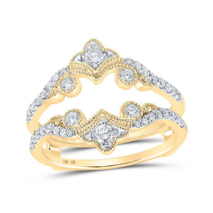 Wedding Collection | 10kt Yellow Gold Womens Round Diamond Wrap Enhancer Wedding Band 1/2 Cttw | Splendid Jewellery GND