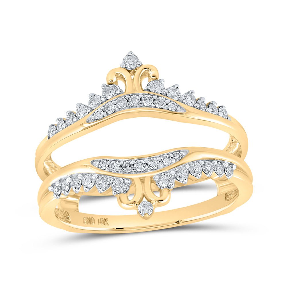 Wedding Collection | 10kt Yellow Gold Womens Round Diamond Wrap Enhancer Wedding Band 1/3 Cttw | Splendid Jewellery GND