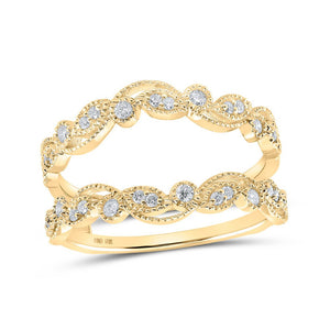 Wedding Collection | 10kt Yellow Gold Womens Round Diamond Wrap Enhancer Wedding Band 1/4 Cttw | Splendid Jewellery GND