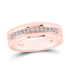 Radiant Rose Gold Men's Diamond Wedding Band Ring - Top View