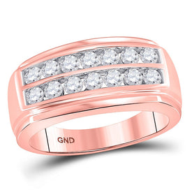 14kt Rose Gold Radiant Diamond Wedding Band - A Timeless Symbol of Love and Elegance - Top View