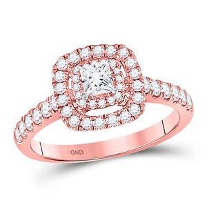 Wedding Collection | 14kt Rose Gold Princess Diamond Solitaire Bridal Wedding Engagement Ring 3/4 Cttw | Splendid Jewellery GND