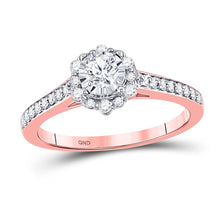 Load image into Gallery viewer, 14kt Rose Gold Radiant Love Diamond Solitaire Bridal Wedding Engagement Ring - Top View