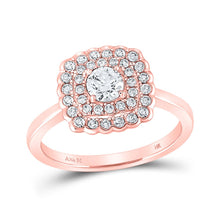 Load image into Gallery viewer, Eternal Love 14kt Rose Gold Round Diamond Solitaire Bridal Wedding Engagement Ring - Top View