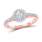 Radiant Rose Gold Diamond Solitaire Bridal Wedding Ring - Top View
