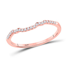 Load image into Gallery viewer, 14kt Rose Gold Diamond Sparkle Enhancer Wedding Band - Top View