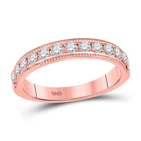 Radiant Love 14kt Rose Gold Diamond Wedding Band - Top View