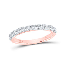 Load image into Gallery viewer, Radiant Love: 14kt Rose Gold Womens Round Diamond Wedding Band 1/2 Cttw - Top View