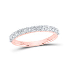 Radiant Love: 14kt Rose Gold Womens Round Diamond Wedding Band 1/2 Cttw - Top View