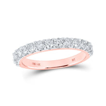 Load image into Gallery viewer, Romantic Radiance: 14kt Rose Gold Womens Round Diamond Wedding Band 7/8 Cttw - Top View