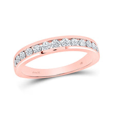 Load image into Gallery viewer, 14kt Rose Gold Eternal Love Diamond Wedding Band - Top View