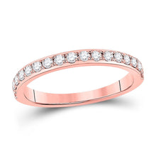 Load image into Gallery viewer, Radiant Love: 14kt Rose Gold Diamond Wedding Band - Top View