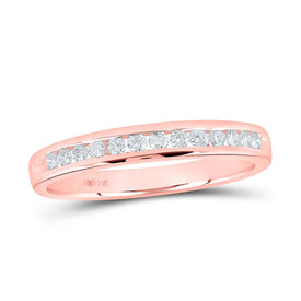 Radiant Love 14kt Rose Gold Diamond Wedding Band - Top View