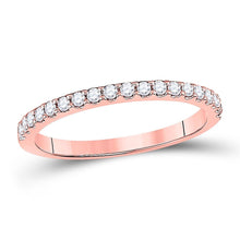 Load image into Gallery viewer, Radiant Love: 14kt Rose Gold Diamond Wedding Band - Top View